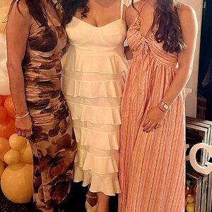 Eloquii White Tiered Midi Dress